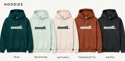 menti hoodies shown in the house colorways